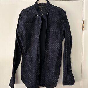 Dark Blue Dotted Bonobos Button Down Shirt Mens